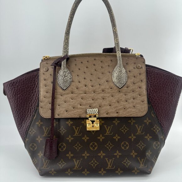 Louis Vuitton Exotic Ostrich Lizard Majestueux Tote MM Bordeaux - Picture 2 of 9
